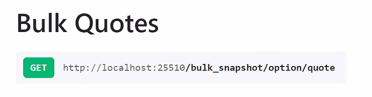 REST API & Bulk Snapshots
